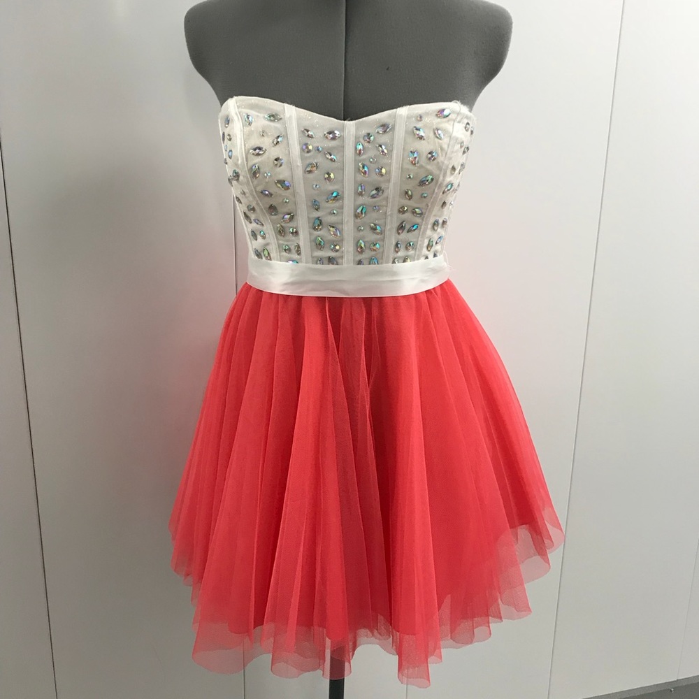 Strapless Windsor embellished homecoming dress